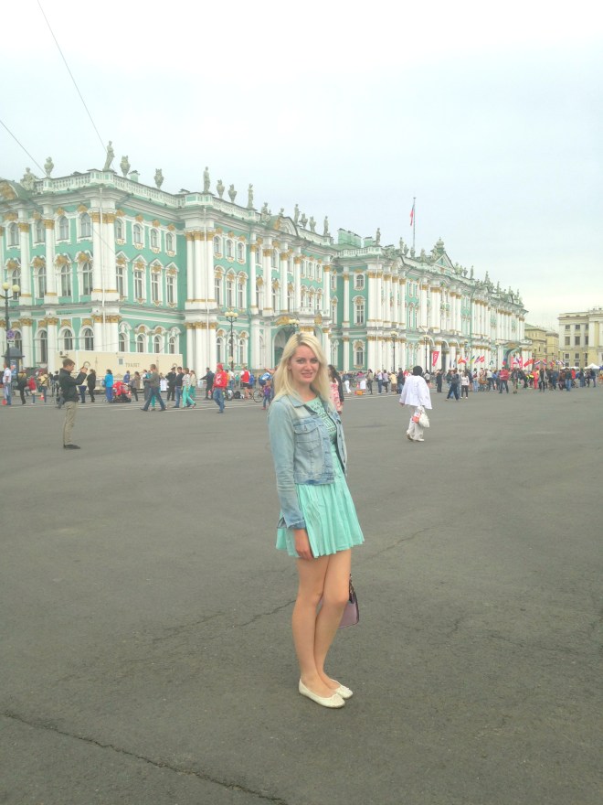 Elle at the Winter palace, St Petersburg
